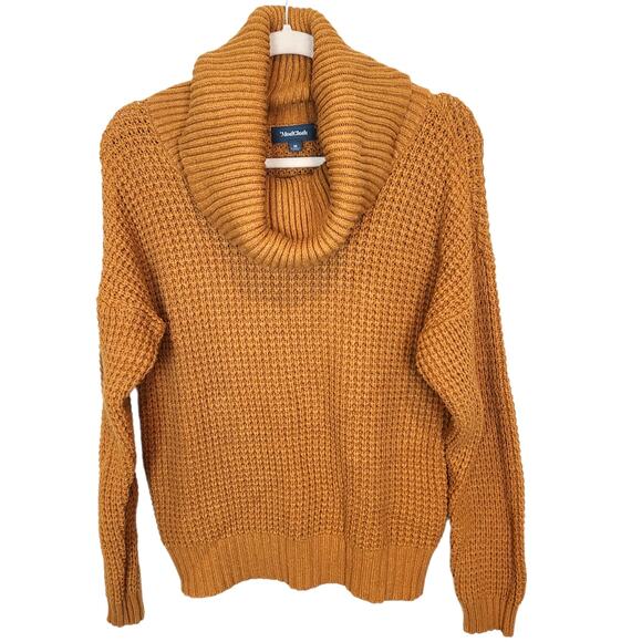 ModCloth Corn Maze Turtleneck Sweater Size M Chunky Waffle Pullover Relaxed Boho - Picture 2 of 9